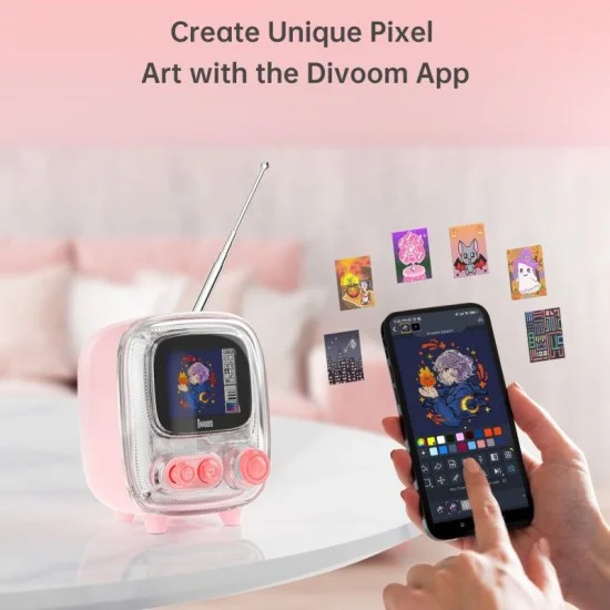 Divoom Tiivoo-2 Photo Album & Lyrics Bluetooth Mini Speaker - Tinder White